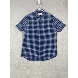Denim & Supply Ralph Lauren Shirt Men Medium Blue Plaid Short Sleeve Button Down